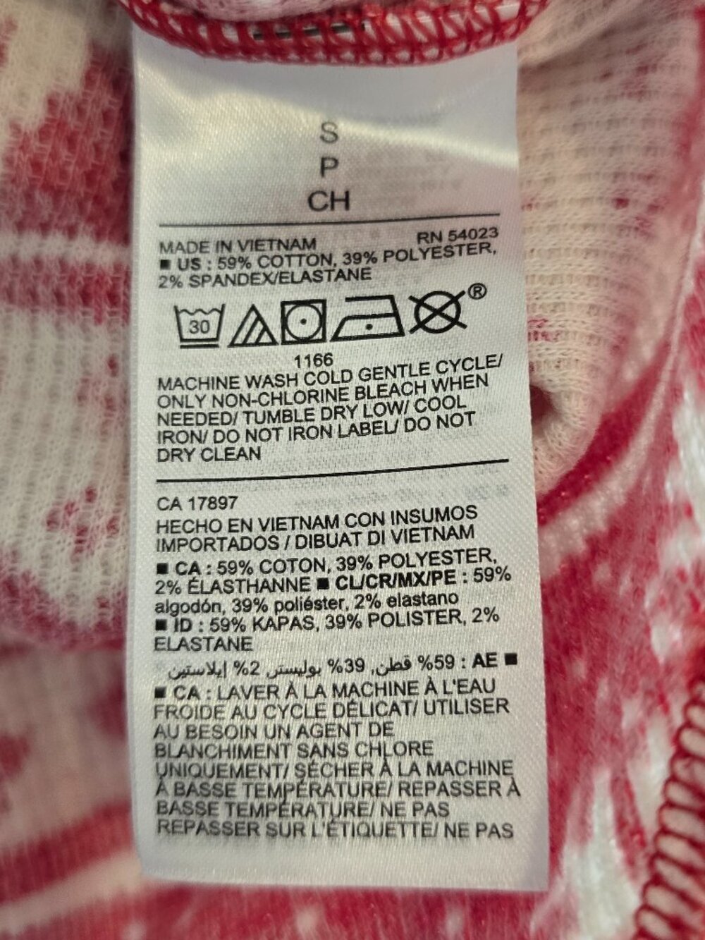 Old Navy Thermal-Knit Pajama Set - Red Fair Isle Reindeer and Snow - Picture 7 of 8